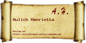 Aulich Henrietta névjegykártya