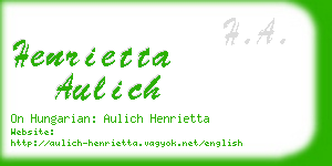henrietta aulich business card